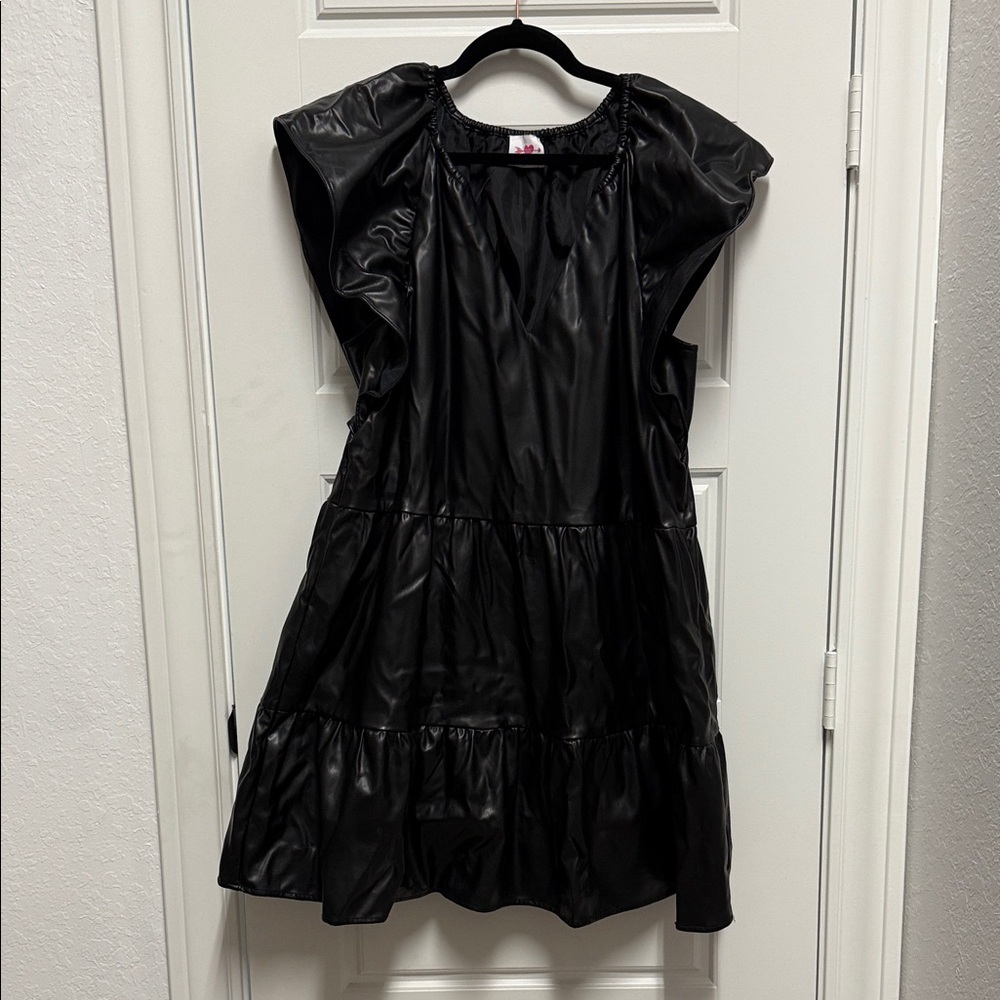 Buddy Love Black Faux Leather Mini Dress